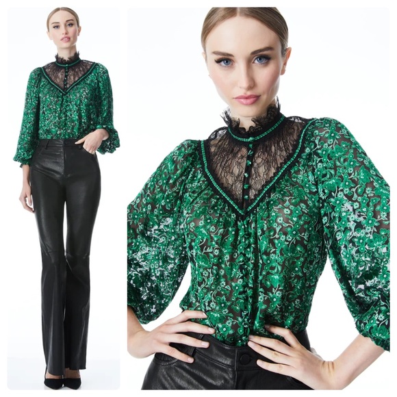 ALICE + OLIVIA Clarice Floral Blouse